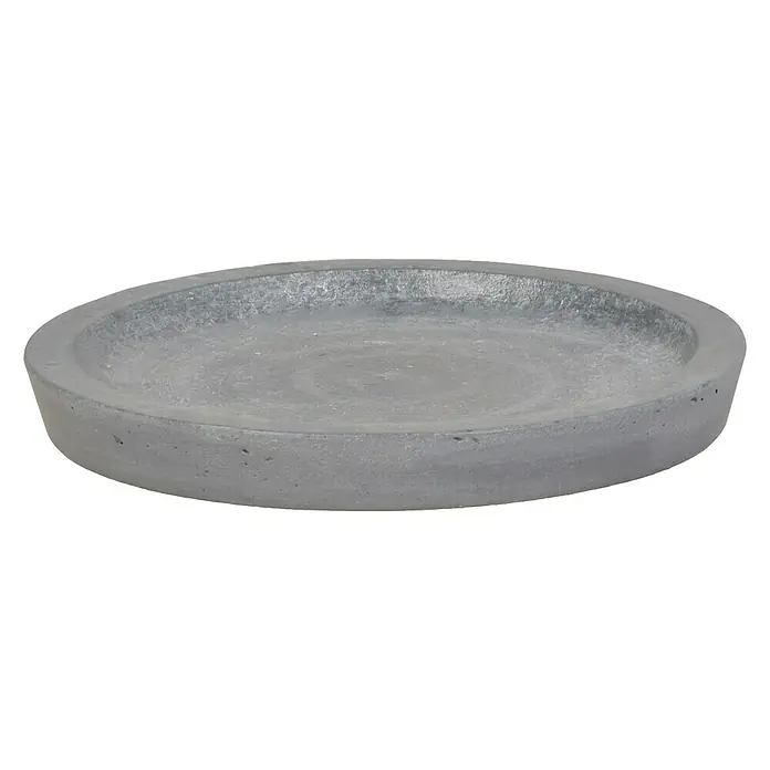 Blumentopf-Untersetzer - Max. Außendurchmesser: 33 cm, Beton, Grau - Vorderansicht