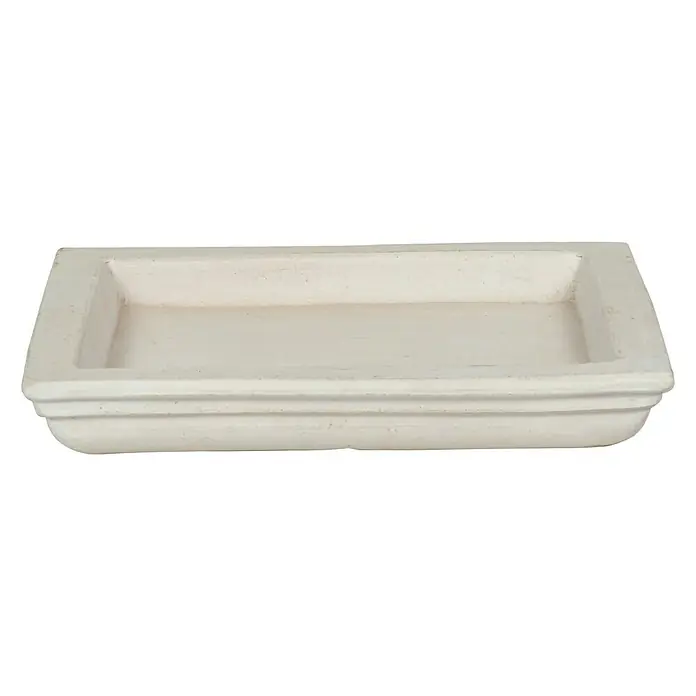 Kasten-Untersetzer Parma - L x B: 36 x 36 cm, Beton, Weiß - Vorderansicht
