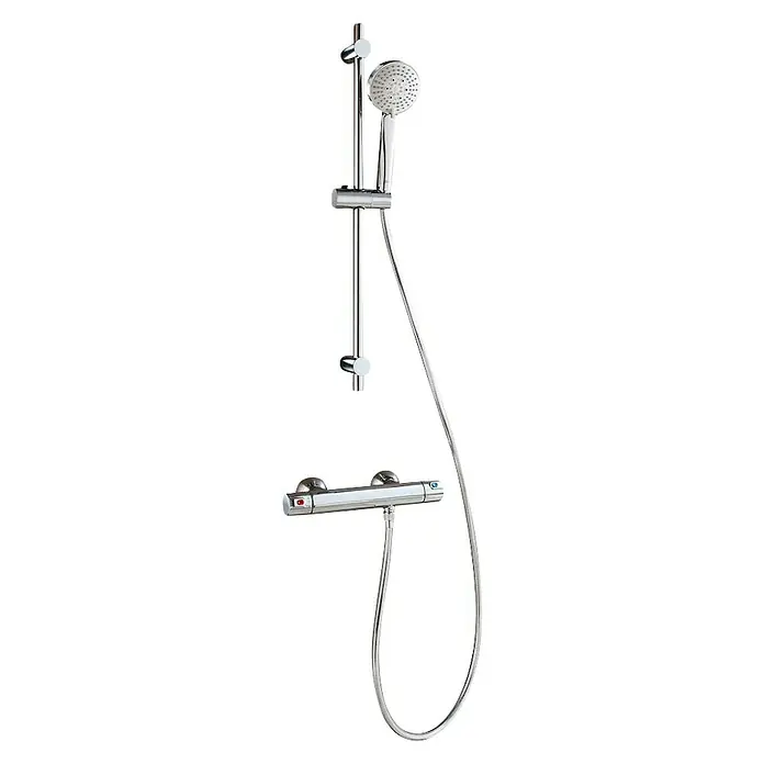 Roca Conjunto de ducha Stella en pack - Distancia entre orificios: 60 cm, Número de funciones: 3, Cromado - Vista angular