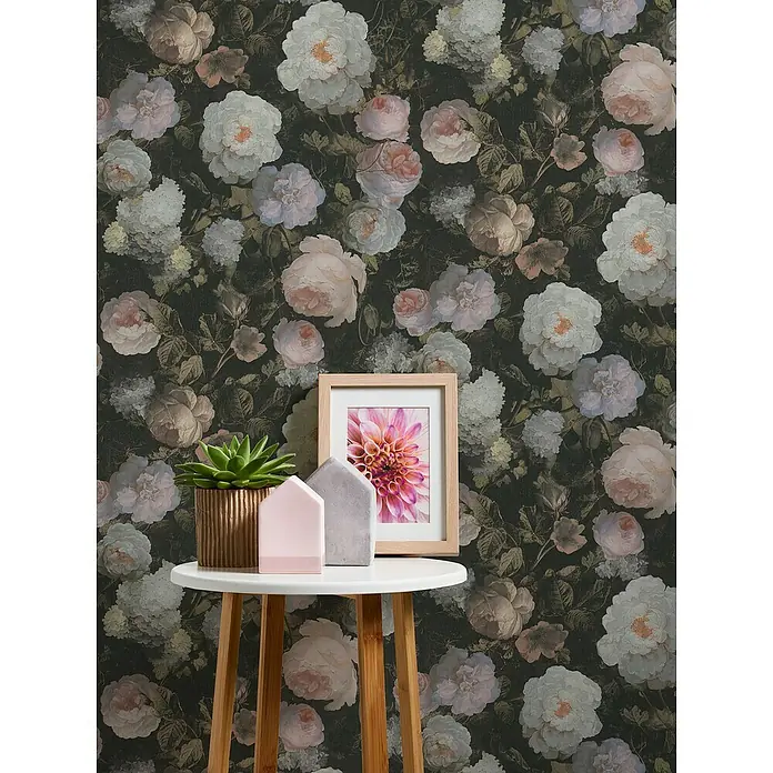 AS Creation History of Arts Vliesbehang - Roze/Wit/Groen, Gebloemd, 10,05 x 0,53 m - Sfeeropname