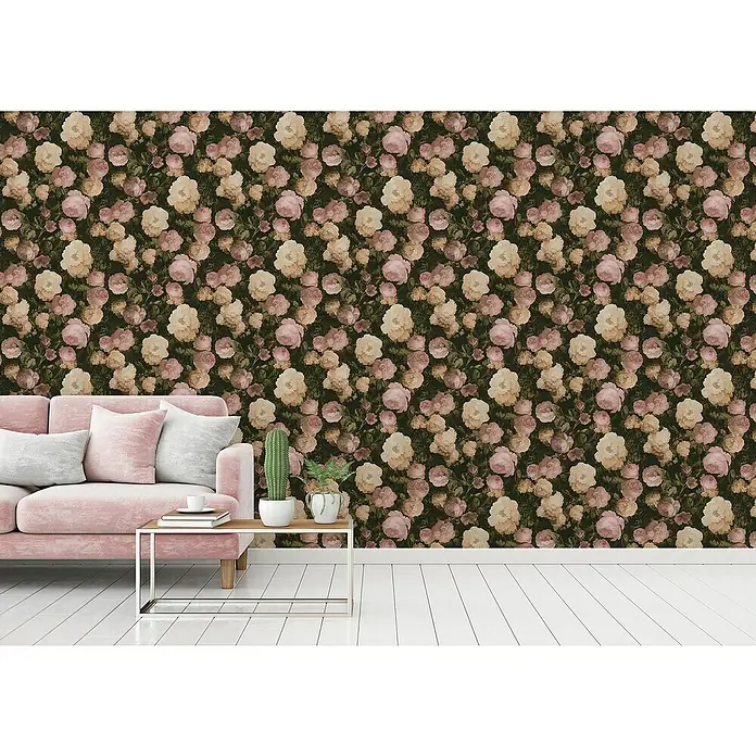AS Creation History of Arts Vliesbehang - Crème/roze, Gebloemd, 10,05 x 0,53 m - Sfeeropname