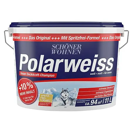 SCHÖNER WOHNEN-Farbe  Wandfarbe Polarweiß +10 % mehr Inhalt