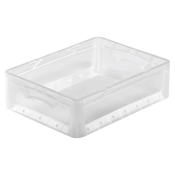 Surplus Systems Aufbewahrungsbox Euronormbox transparent - L x B x H: 40 x 30 x 12 cm - Diagonale Ansicht