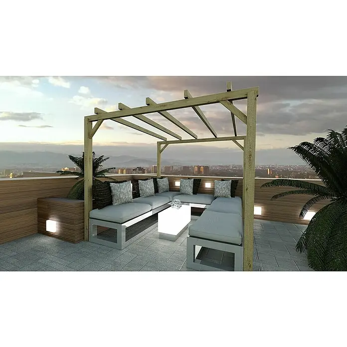 Pérgola Eco - L x An x Al: 400 x 300 x 250 cm, Natural - Foto ambiente