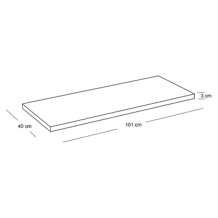 Encimera para lavabo Top - L x An x Al: 40 x 101 x 3 cm, Nebraska