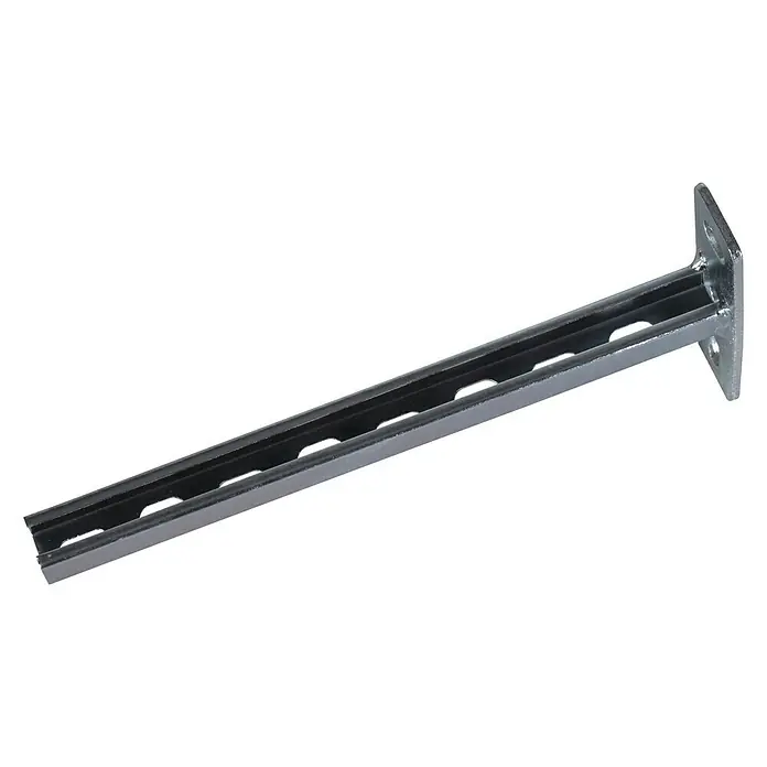 Soporte de pared con perfil perforado - L x An x Al: 30 x 4 x 3,8 cm - Vista angular