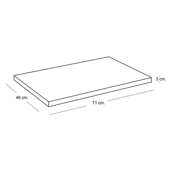 Encimera para lavabo Top - L x An x Al: 46 x 71 x 3 cm, Blanco seda