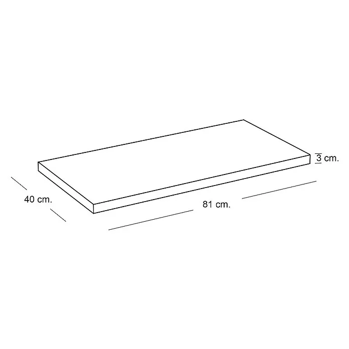 Encimera para lavabo Top - L x An x Al: 40 x 81 x 3 cm, Nebraska