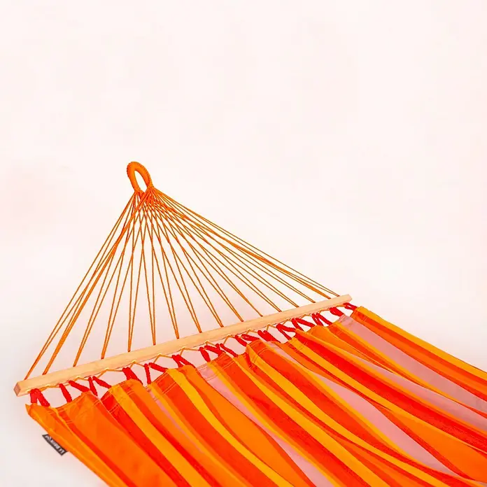 Hamaca colgante doble Alisio Toucan - L x An: 350 x 160 cm, Naranja, Amarillo - Primer plano