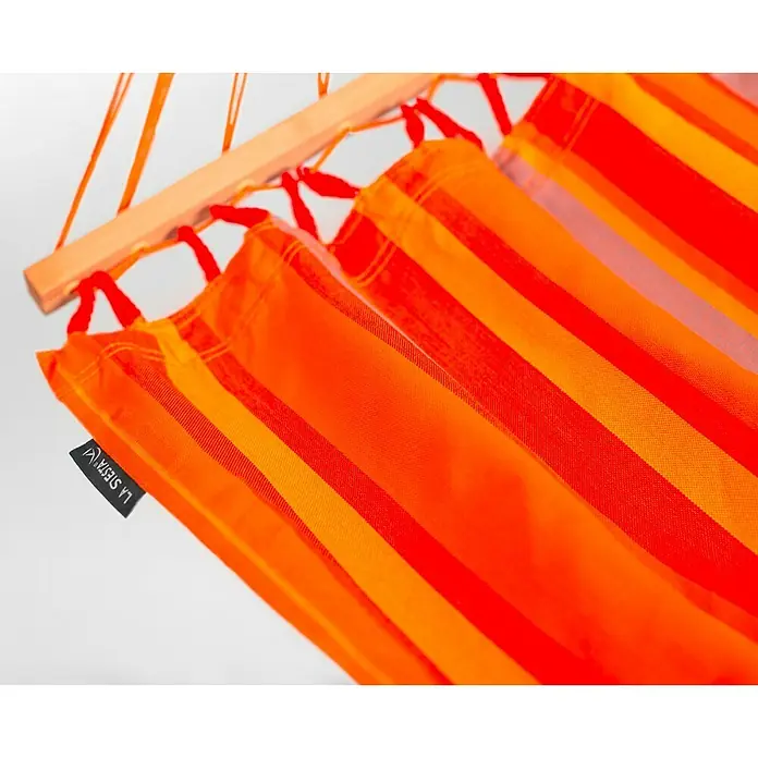 Hamaca colgante doble Alisio Toucan - L x An: 350 x 160 cm, Naranja, Amarillo - Primer plano