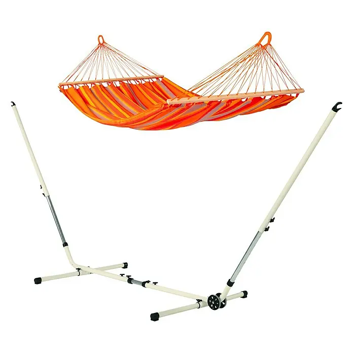 Hamaca colgante doble Alisio Toucan - L x An: 350 x 160 cm, Naranja, Amarillo - Vista angular