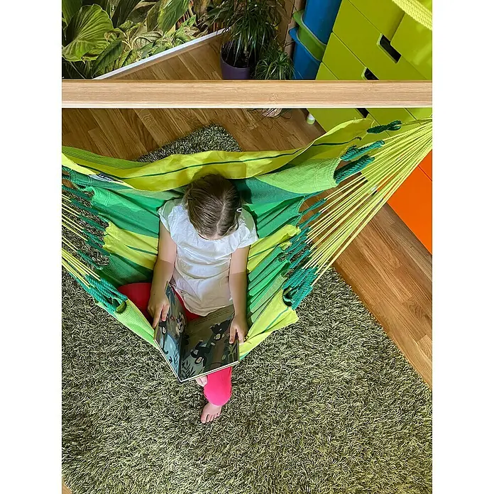 Hamaca familiar Habana Jungle - L x An: 140 x 105 cm, Verde - Producto en uso