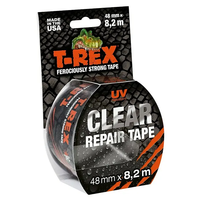 T-Rex Klebeband - Transparent, 8,2 m x 48 mm - Diagonale Ansicht
