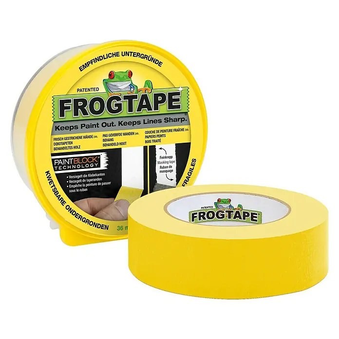 Frogtape Kreativklebeband Delicate Surface - 41,1 m x 24 mm, Gelb - Diagonale Ansicht