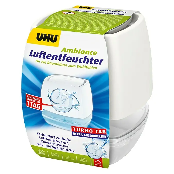 UHU Luftentfeuchter Ambiance - Weiß, 100 g - Diagonale Ansicht