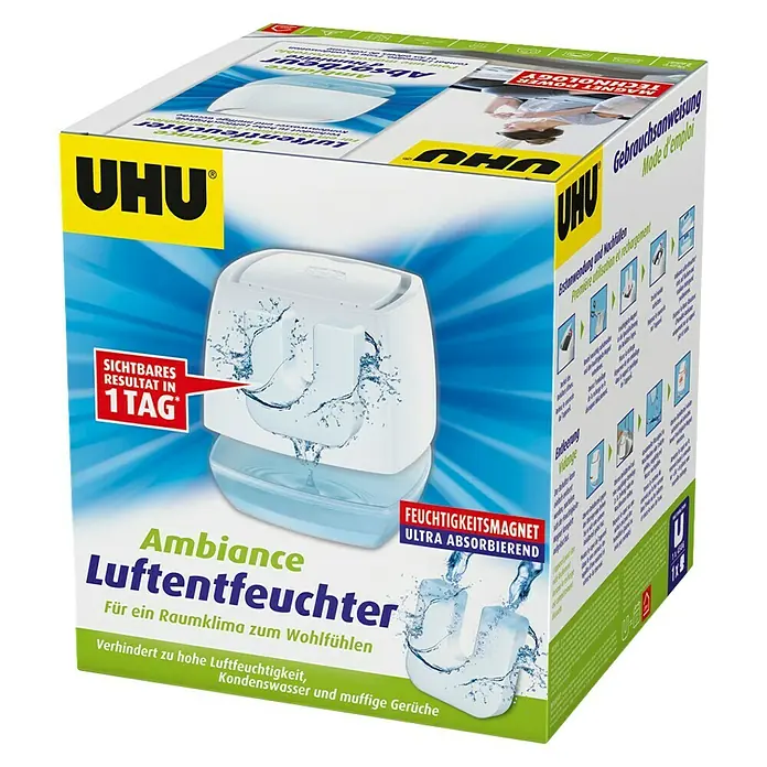 UHU Luftentfeuchter Ambiance - 450 g, Weiß - Diagonale Ansicht