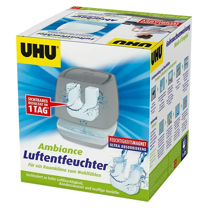 UHU Luftentfeuchter Ambiance - 450 g, Anthrazit - Diagonale Ansicht