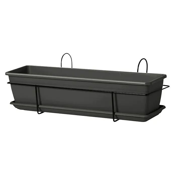 Jardinera para balcón Day R - Longitud exterior máx.: 52 cm, Antracita - Vista angular