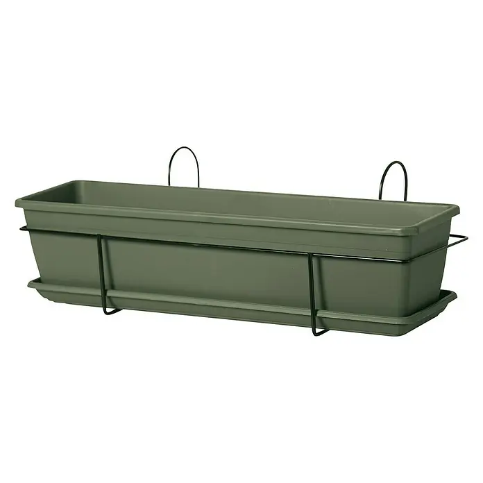 Jardinera para balcón Day R - Longitud exterior máx.: 52 cm, Verde - Vista angular