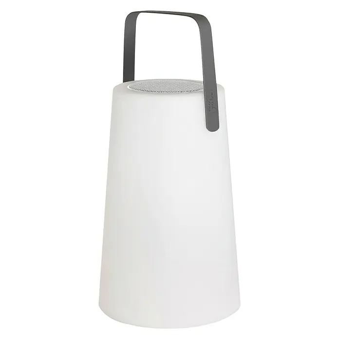New Garden Lámpara LED Nomada play light music - Altavoz Bluetooth, 20 x 20 x 30 cm, Blanco - Vista angular