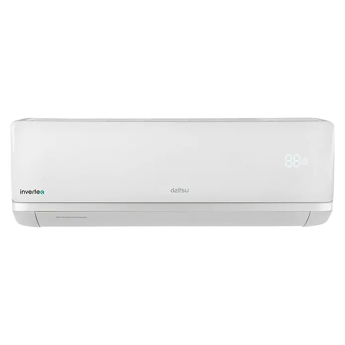 Daitsu Aire acondicionado Inverter ASD12 - Potencia frigorífica máx. por unidad en BTU/h: 10.918 BTU/h, Potencia calorífica máx. por equipo en BTU/h: 11.601 BTU/h, Específico para: Habitaciones de hasta 25 m² - Vista frontal