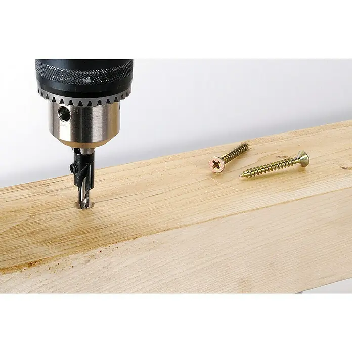 Wolfcraft Schlangenbohrer mit Senker - Durchmesser: 4,5 mm - 11 mm - Anwendungsbeispiel