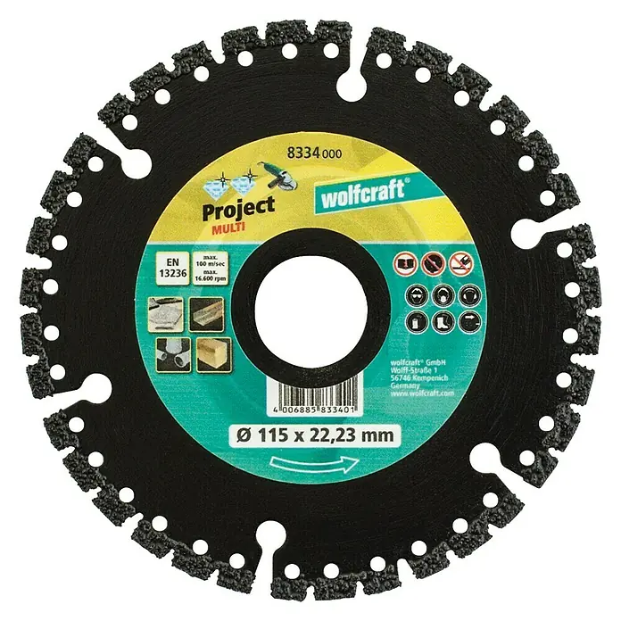Wolfcraft Diamant-Trennscheibe Pro Multi - Durchmesser Scheibe: 115 mm, Stärke Scheibe: 3 mm - Ansicht von oben