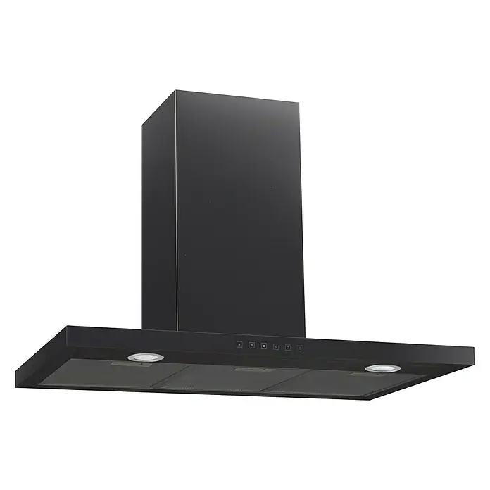 Respekta Blockhaube CH44090BSA+ - Breite: 90 cm, Max. Luftleistung: 556,6 m³/h, Blacksteel - Diagonale Ansicht