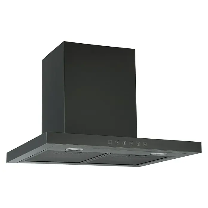 Respekta Blockhaube CH44060BSA+ - Breite: 60 cm, Max. Luftleistung: 557,1 m³/h, Blacksteel - Diagonale Ansicht