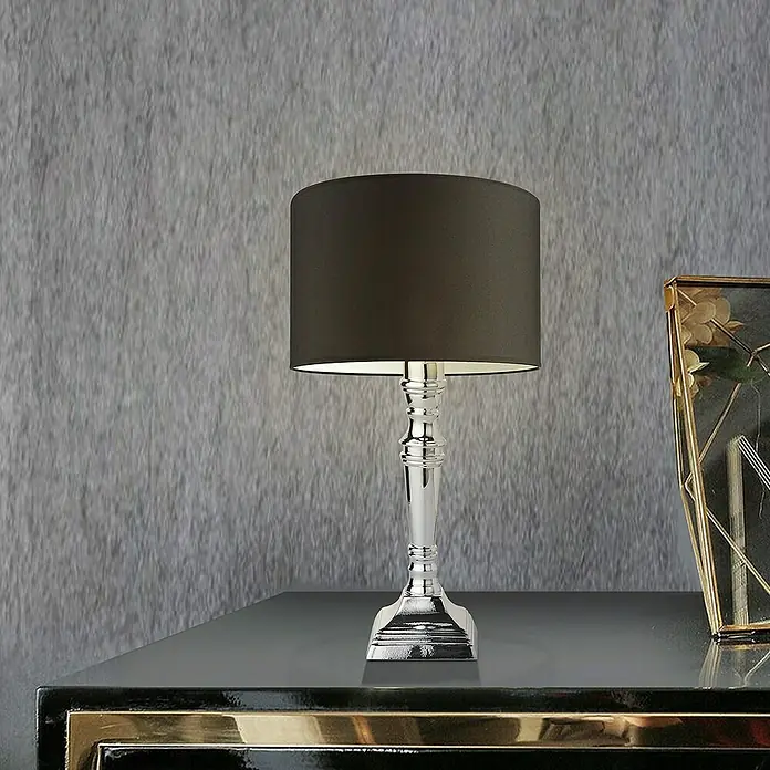 Home Sweet Home Lampvoet Baroc - 60 W, Kleur: Chroom, Hoogte: 28,5 cm - Sfeeropname