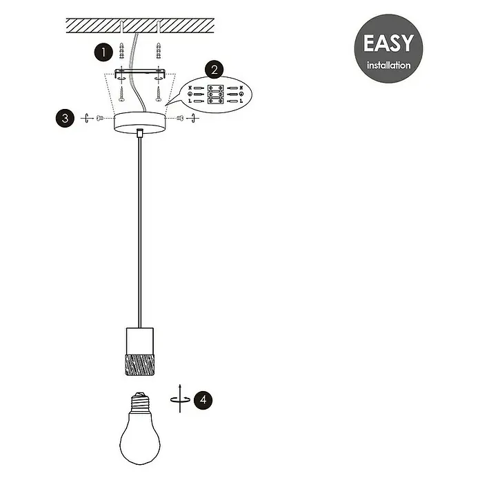 Home Sweet Home Pendelleuchte Furdy - Höhe: 116 cm - Informationsansicht