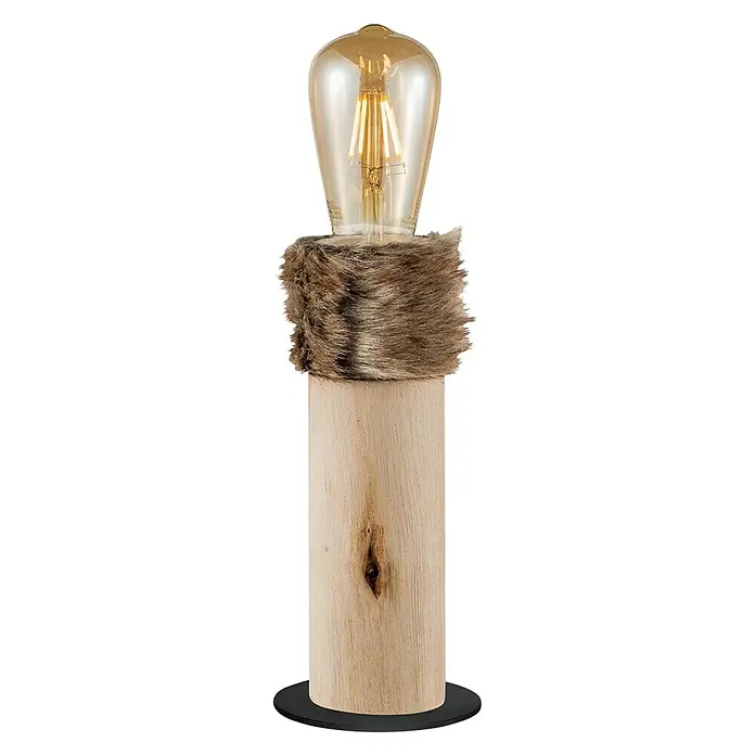 Home Sweet Home Tafellamp Furdy - 10 W, Beige, Bruin, Zwart, E27, 120 mm x 25,5 cm - Vooraanzicht