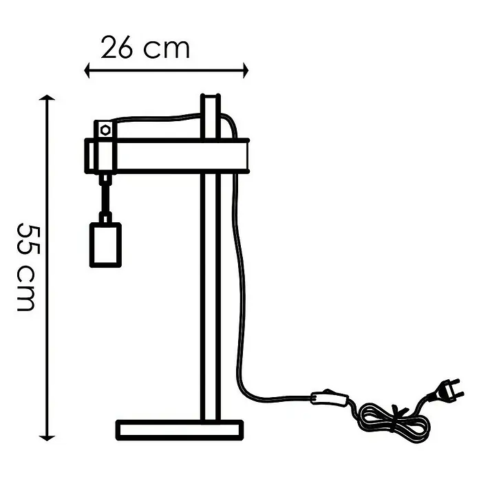 Home Sweet Home Tischleuchte Denton - 10 W, L x B x H: 20 x 26 x 55 cm, Rost, Hellbraun - Skizze