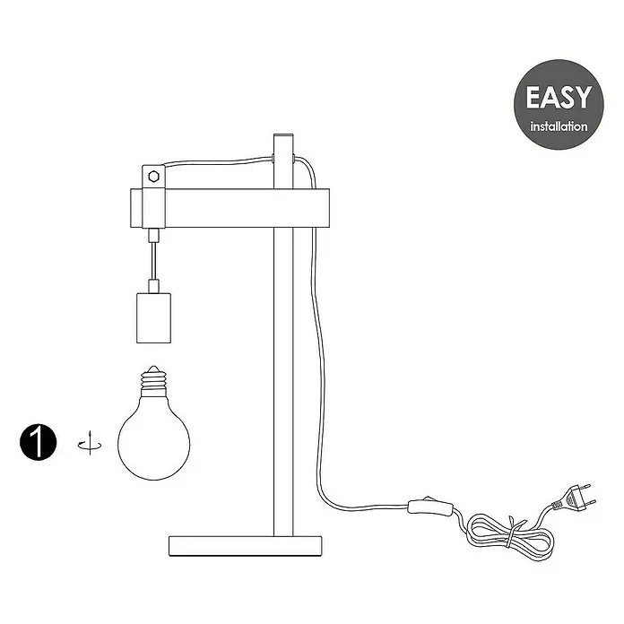 Home Sweet Home Tischleuchte Denton - 10 W, L x B x H: 20 x 26 x 55 cm, Rost, Hellbraun - Informationsansicht