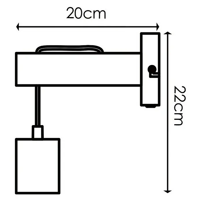 Home Sweet Home Wandleuchte Billy - 10 W, L x B x H: 10 x 20 x 22 cm, E27 - Skizze