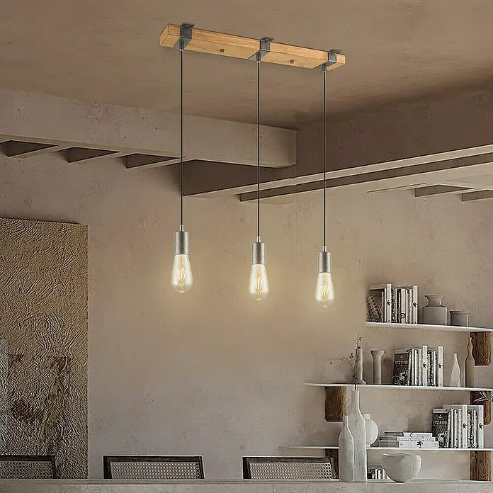 Home Sweet Home Hanglamp Denton - l x b x h: 57 x 14 x 140 cm, Aantal lichtbronnen: 3 st. - Sfeeropname