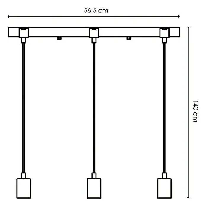 Home Sweet Home Hanglamp Denton - l x b x h: 57 x 14 x 140 cm, Aantal lichtbronnen: 3 st. - Blauwdruk