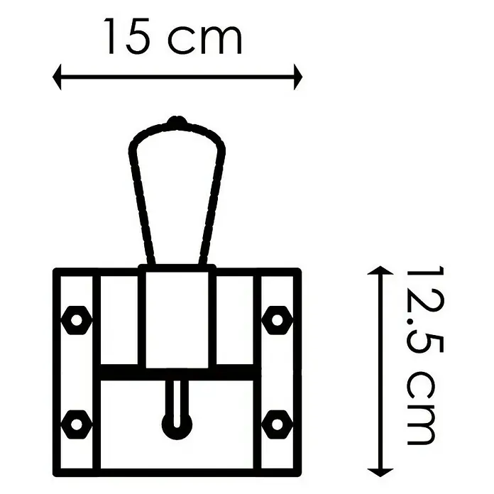 Home Sweet Home Wandleuchte Denton - 10 W, L x B x H: 15 x 11 x 13 cm - Skizze