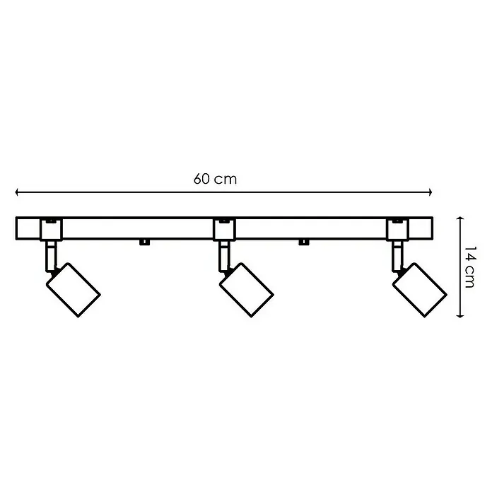Home Sweet Home Deckenleuchte Denton - 10 W, L x B x H: 60 x 9 x 14 cm, E27 - Skizze