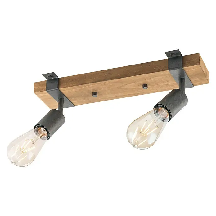 Home Sweet Home Deckenleuchte Denton - 10 W, L x B x H: 33,5 x 9 x 14 cm, E27 - Diagonale Ansicht