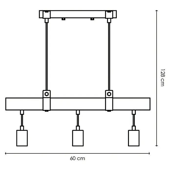 Home Sweet Home Pendelleuchte Denton - Höhe: 128 cm, Max. Systemleistung: 30 W - Skizze