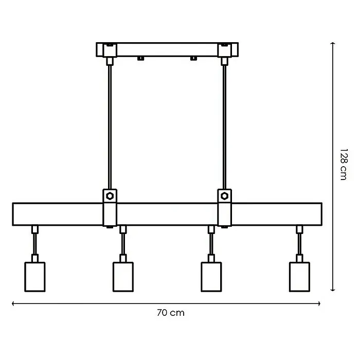 Home Sweet Home Pendelleuchte Denton - Höhe: 128 cm, Max. Systemleistung: 40 W - Skizze