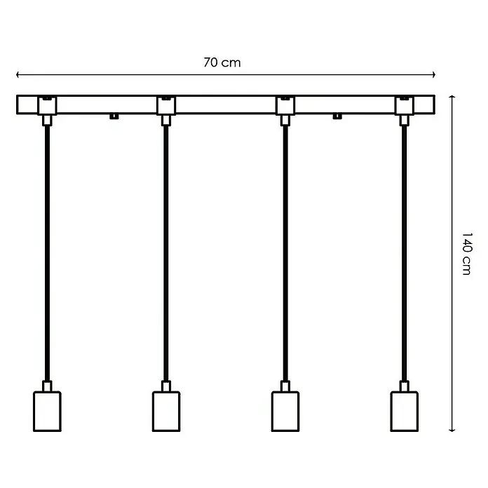 Home Sweet Home Hanglamp Denton - l x b x h: 70 x 14 x 140 cm, Aantal lichtbronnen: 4 st. - Blauwdruk