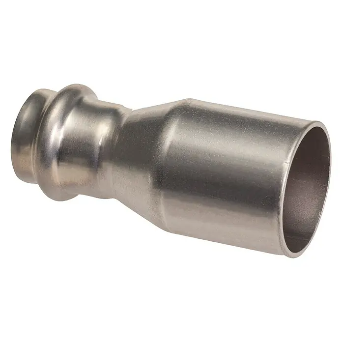 Edelstahl-Press-Reduzier-Stück - Durchmesser: 22 x 15 mm - Diagonale Ansicht