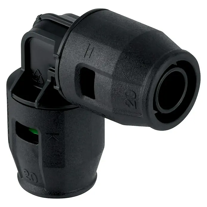 Geberit Pushfit Steckwinkel - Durchmesser: 25 mm, Winkel: 90 ° - Diagonale Ansicht