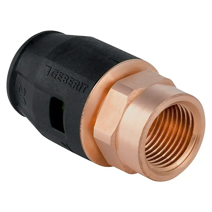 Geberit Pushfit Steck-Übergangsnippel - Durchmesser: 25 mm, Innengewinde: 1″ - Diagonale Ansicht
