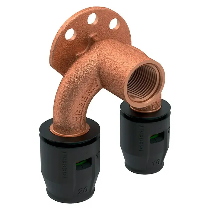 Geberit Pushfit Doppel-Anschlussverschraubung - Durchmesser: 20 mm, Innengewinde: ½″ - Diagonale Ansicht