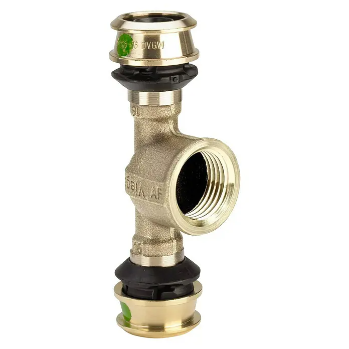 Viega Raxofix Press-T-Stück - Durchmesser: 25 mm, Innengewinde: ¾″ - Diagonale Ansicht
