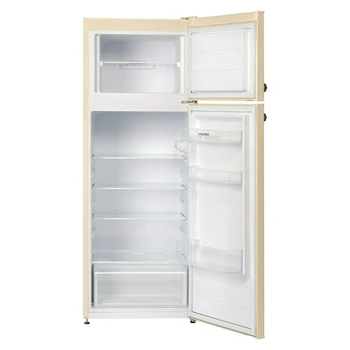 Respekta Kühl-Gefrierkombination Vintage KS 144 VC - Nutzinhalt Gesamt: 213 l, 57 x 54 x 144 cm, Cream - Vorderansicht