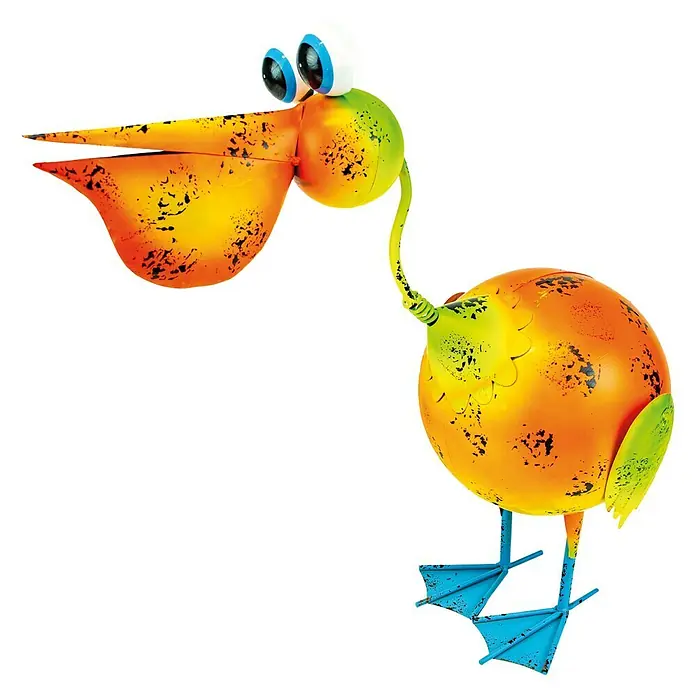 Dekofigur Lustiger Metallvogel - L x B x H: 49 x 21 x 49 cm, Metall - Vorderansicht